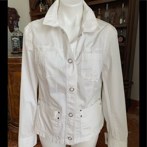 Jones New York  white button down shirt , size M